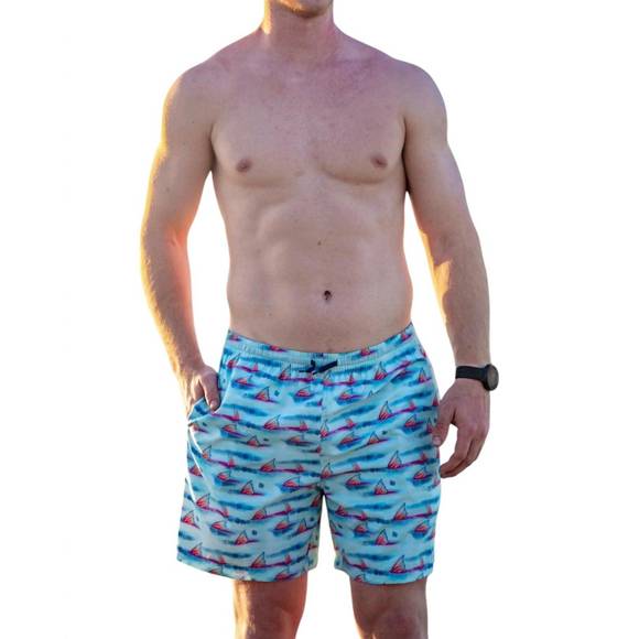 NEW BURLEBO men's swim trunks in fish fin - Picture 2 of 4